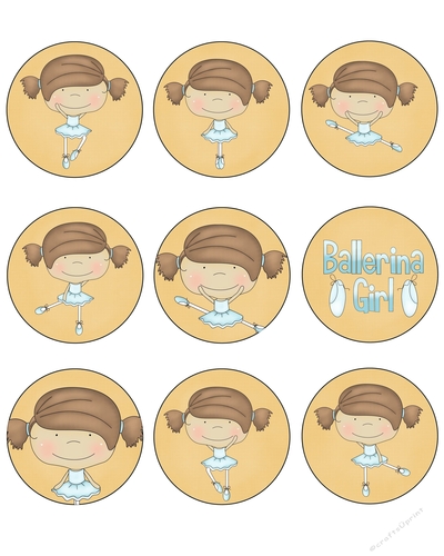 Brown Ballet Girls Tag Sheet