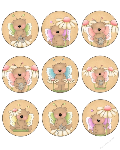 Butterfly Bears Tag Sheet