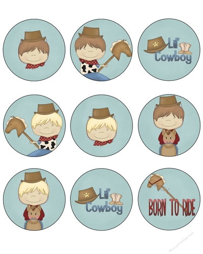 Blonde Cowboy Tags Sheet