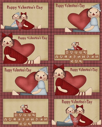 Valentine Raggedy Ann Valentine Sheet