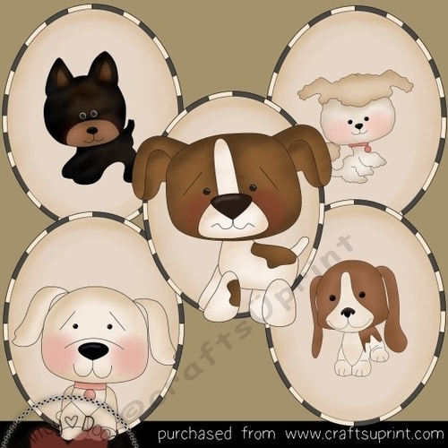 Dogs Ovals 2 Clipart