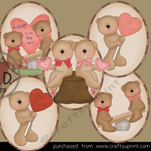 Love Bears Ovals Clipart