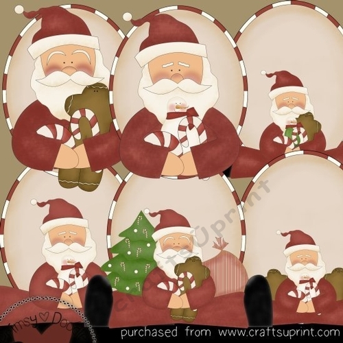Santa Ovals Clipart