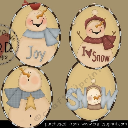 Snow Joy Ovals Clipart
