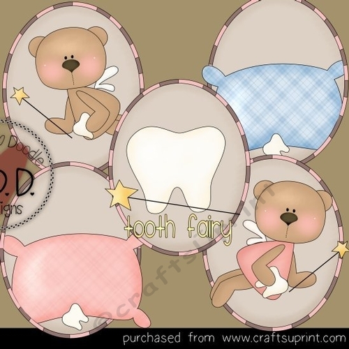 Tooth Fairy Bears Ovals Clipart