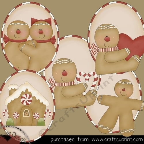 Winter Gingers Ovals Clipart