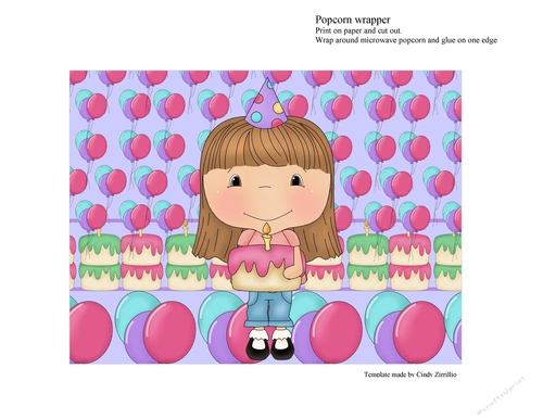 Birthday Girl Microwave Popcorn Wrapper