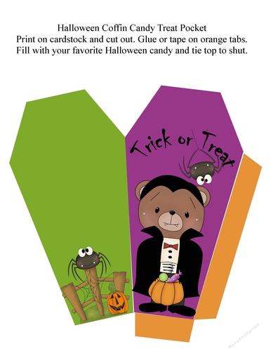 Vampire Bear Coffin Candy Treat Pocket