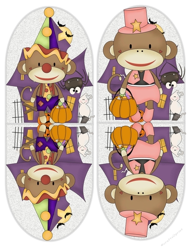 Tombstone Sock Monkey Candy Tent Cards 2