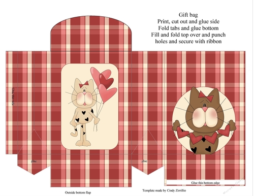 Valentine Cats Gift Bag