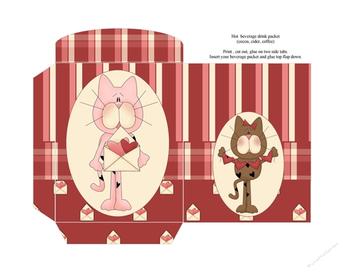 Valentine Cats Hot Beverage Packet 