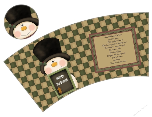 Snowman Soup Grab and Go Cup Wrapper