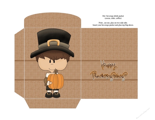 Thanksgiving Pilgrims Hot Beverage Packet 2