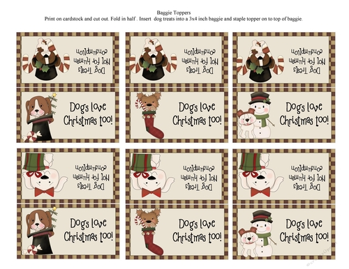 Christmas Dogs Bag Toppers Sheet
