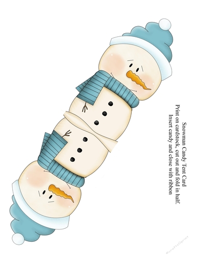 Christmas Snowman Candy Tent Card