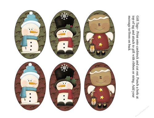 Winter Gift Tags Sheet