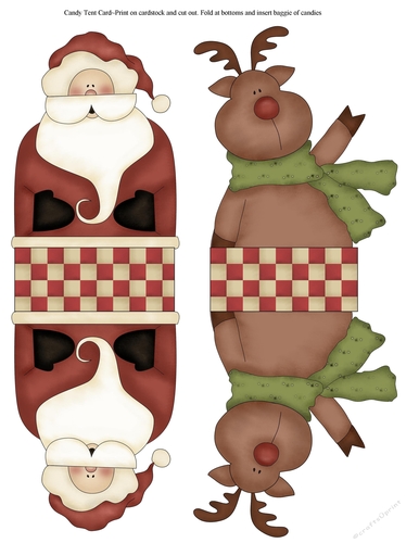 Santa & Rudolph Candy Tent Cards