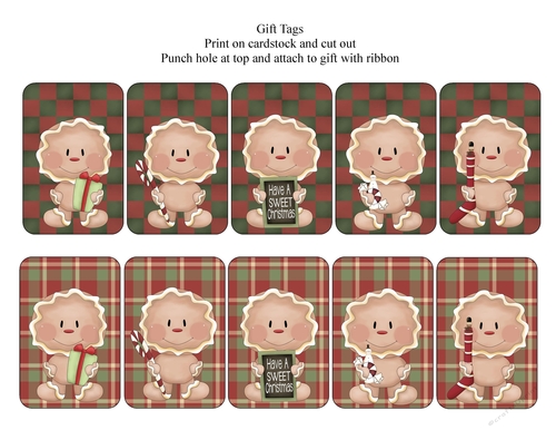Sweet Gingers Tags Sheet