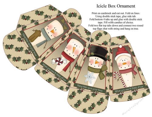  Snowman Icicle Box Ornament 2