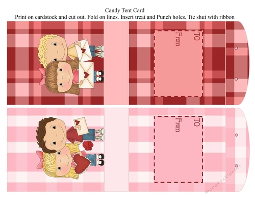 Valentine Kids Candy Tent Cards