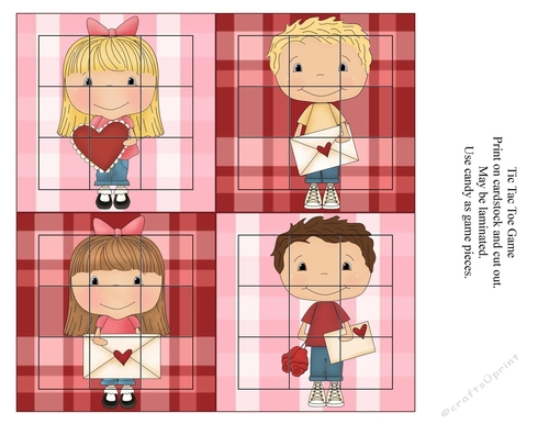 Valentine Kids Bingo Game Sheets