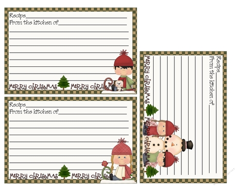 Winter Kids Recipe Cards 1