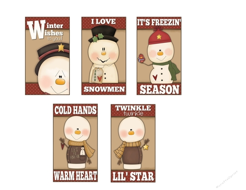 Winter Wishes Snowmen Magnet Sheet