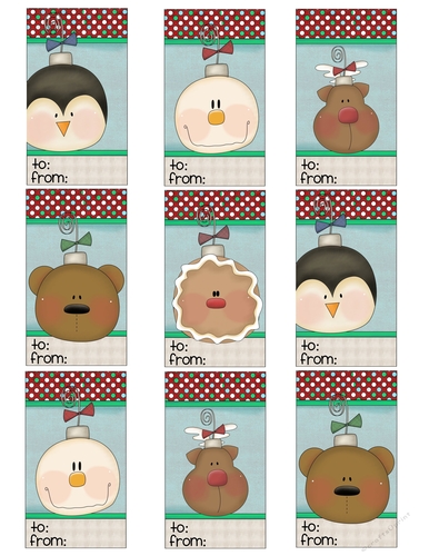 Winter Ornies Gift Tags Sheet