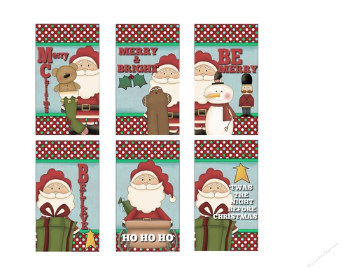 Christmas Santas Magnets Sheet 2