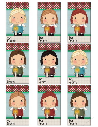 Jar Angels Gift Tag Sheet