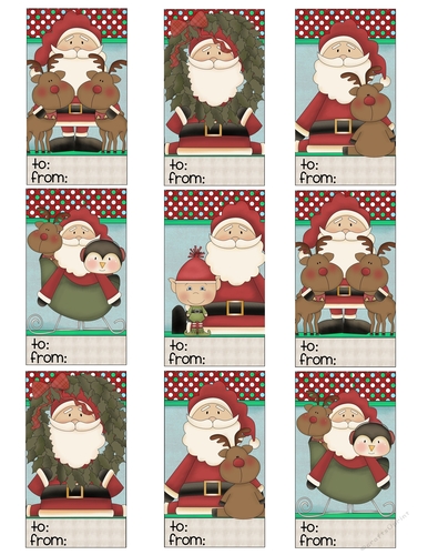 Santa Gift Tags Sheet 1