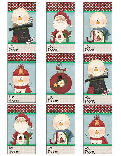 Holiday Cheer Gift Tags Sheet