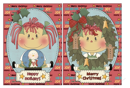 Raggedy Annie Christmas Card Fronts 1