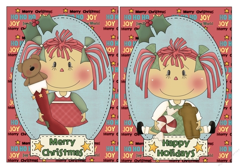 Raggedy Annie Christmas Card Fronts 2