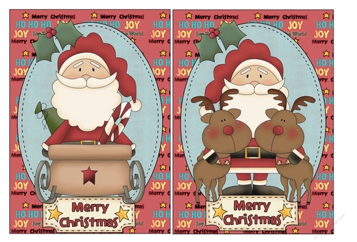 Santa Christmas Card Fronts 1