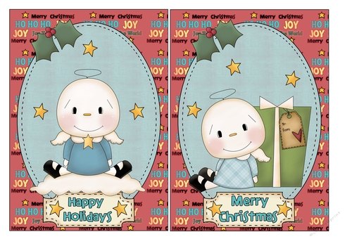 Snowmen Christmas Card Fronts 1