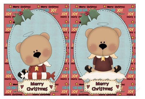 Bear Angels Christmas Card Fronts 1