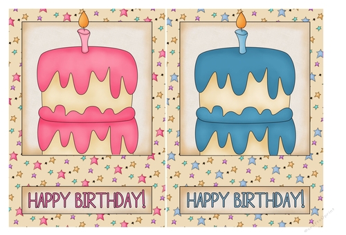 Birthday Cupcakes Card Fronts 1
