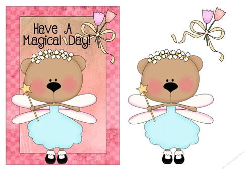 Magical Day Fairy Bear Card
