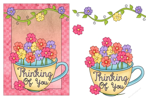 Thinking Of You Flowers Card