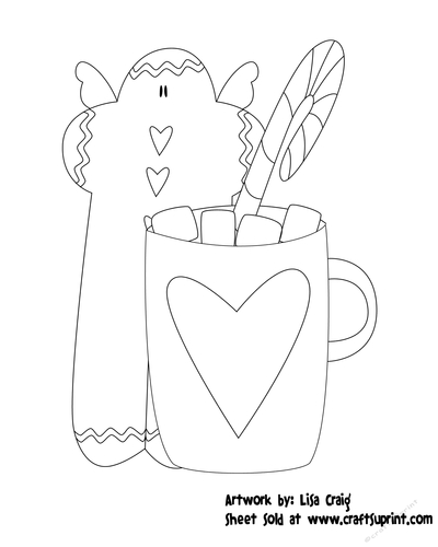Gingerbread Wishes Digital Stamp 1