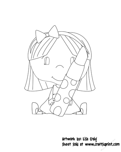 Makeup Girl  Digital Stamp 1
