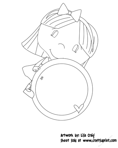 Makeup Girl  Digital Stamp 4
