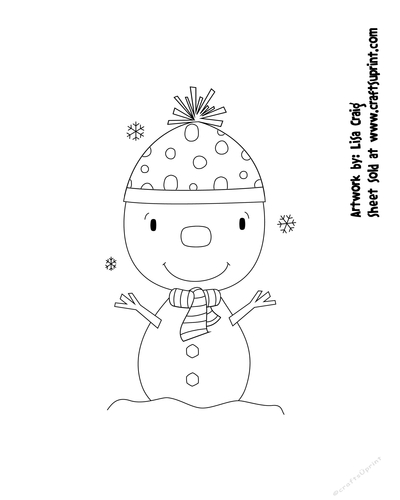 Primsy Snow Baby Digital Stamp 