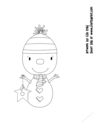 Primsy Snow Baby with Birdhouse Digital Stamp 