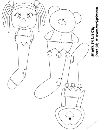 Christmas Stocking Digital Stamp 2