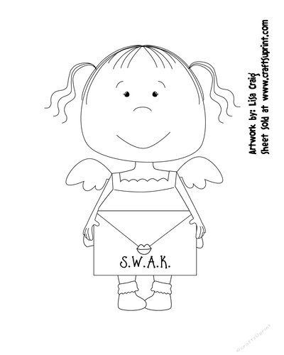 Angel Girl Digital Stamp