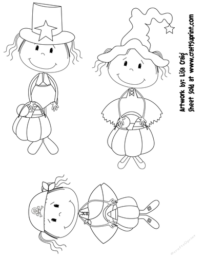 Trick-Or-Treat Lolli Digital Stamp 2