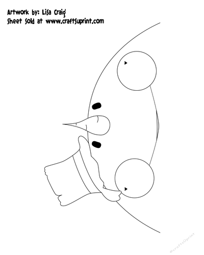 Looking Up Snowman Head Digital Stamp 2