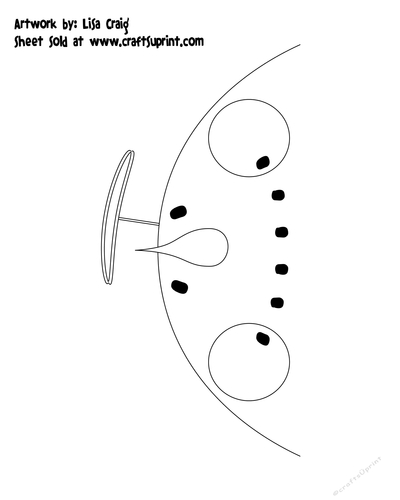 Looking Up Snowman Head Digital Stamp 4